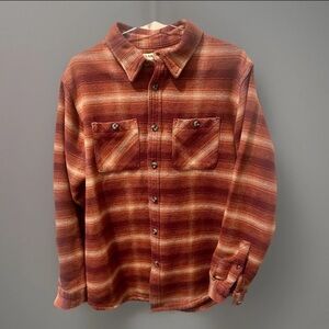 Magellan Outdoor Mens Medium Campfire Long Sleeve Button Down
Flannel Sand Red